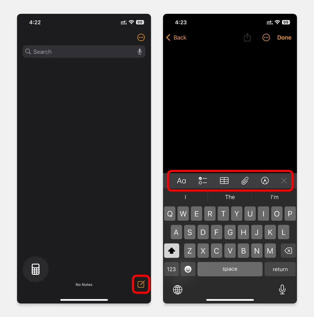 Enable the writing mode in calculator app